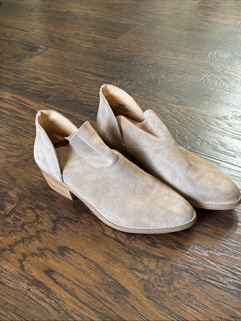 Lucky Brand Light Taupe Suede Ankle Booties